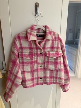 Zara Pink Cropped Jacket